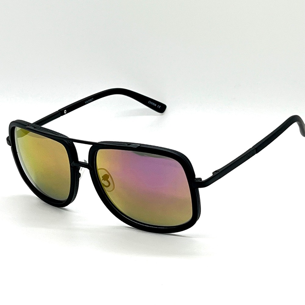 Sunglass Unisex‎ Modern Bar Color Mirror Lens Oversize Square Aviator Sunglasses